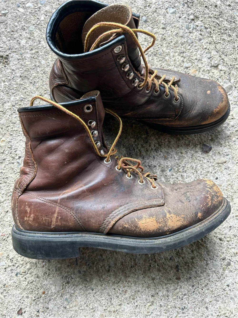 Red wing Men's Brown Leather Lace-Up Work Boots Sz 10 C